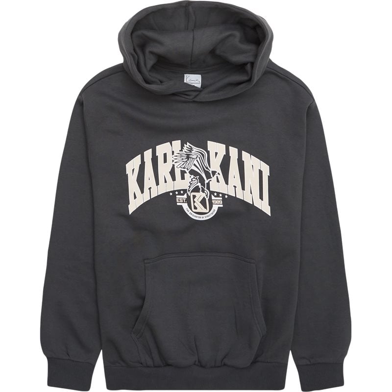 Karl Kani Eagle Print Hættetrøje i Antrasit – Trendy Must-Have!