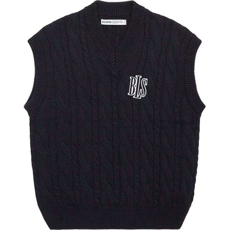 BLS Strikket Vest i Marineblå - Musthave til Din Garderobe
