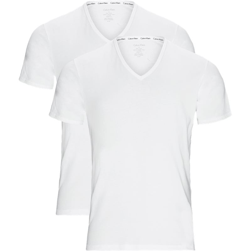 Calvin Klein 2-pak V-hals T-shirts - Hvid tilbud