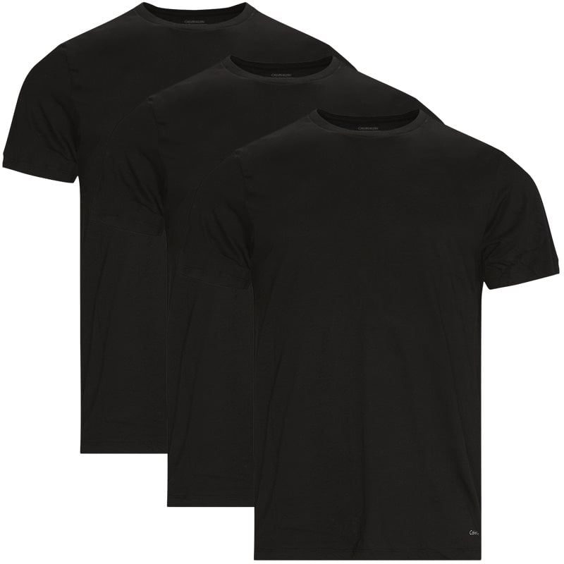 Calvin Klein 3-pak Crewneck T-shirts i Sort – Fantastisk Tilbud!