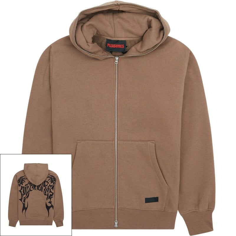Pleasures Now Dragon Zip Hoodie – Trendy Brun Streetwear