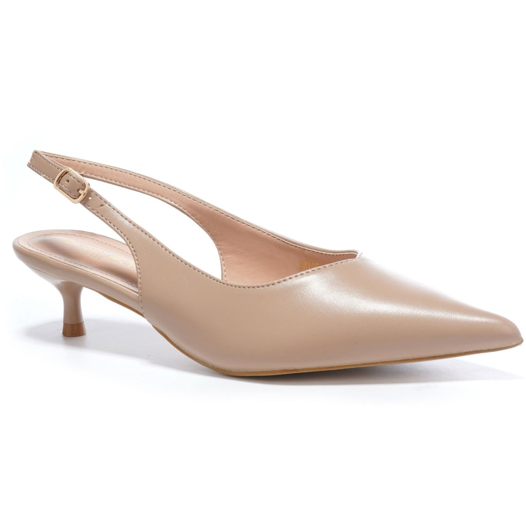 Abigail stiletter med slingback i apricot – Fantastisk tilbud!