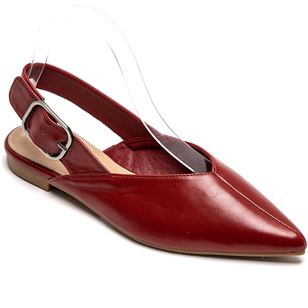 Amance slingback ballerinaer 9705 – Rød elegance til kvinder