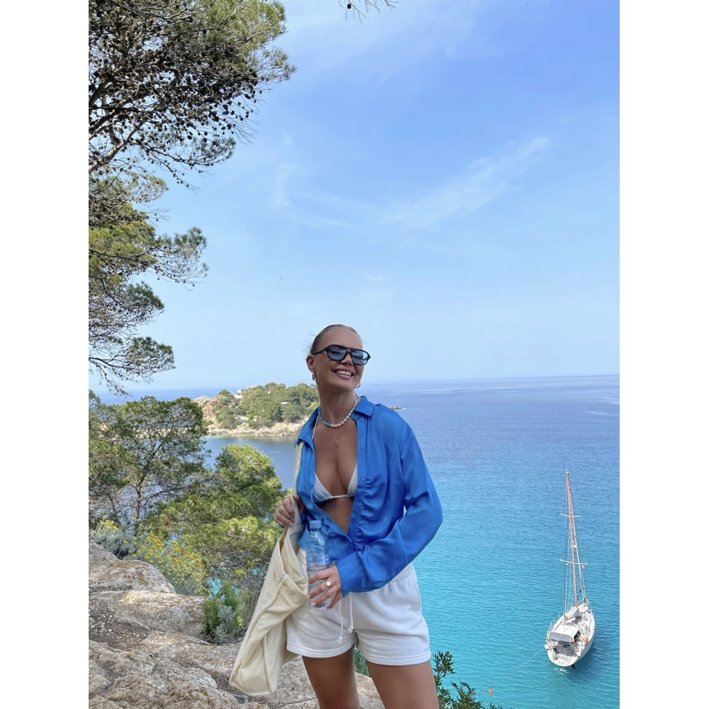 Barbara Kristoffersen bluse BK128 – Malibu Blue på udsalg!