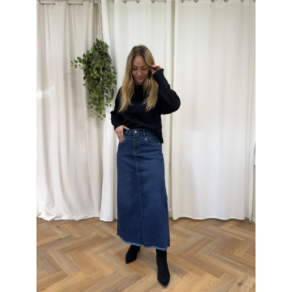 Jewelly dame nederdel JW723 – Smart denim med slids!