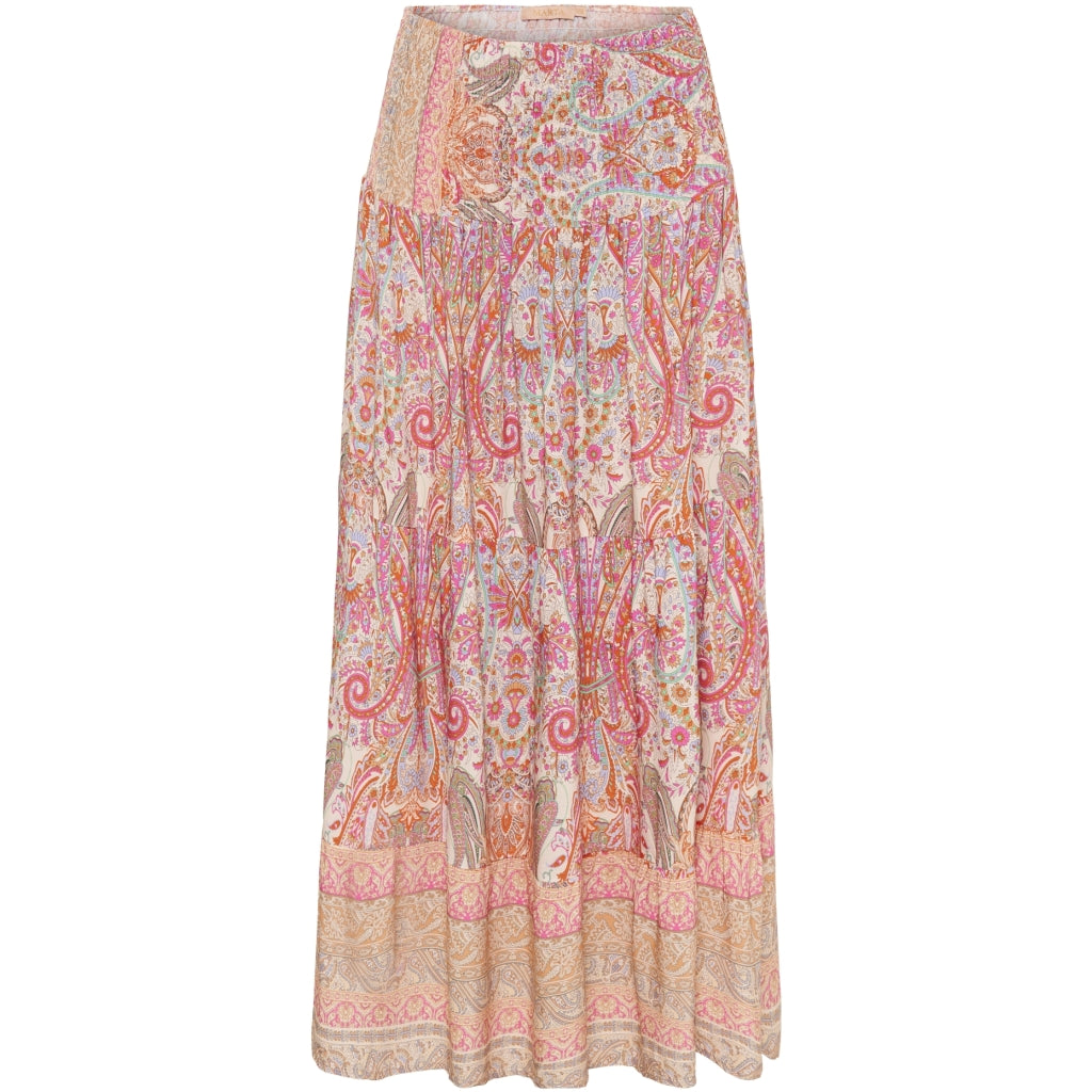 Elegant Beige Print Nederdel – Perfekt til Enhver Anledning