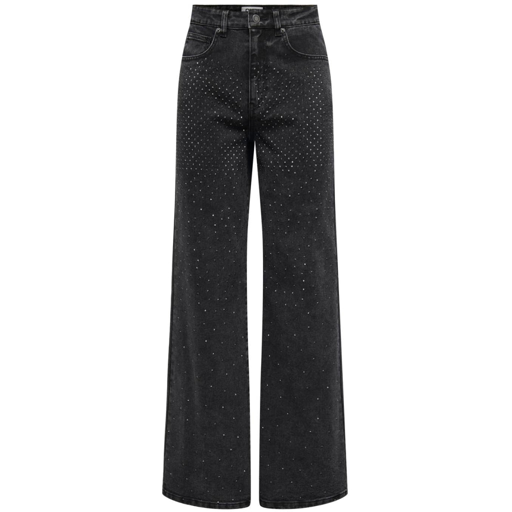 Stilfulde ONLY Dame Jeans ONLHOPE med Rhinsten – Vasket Sort