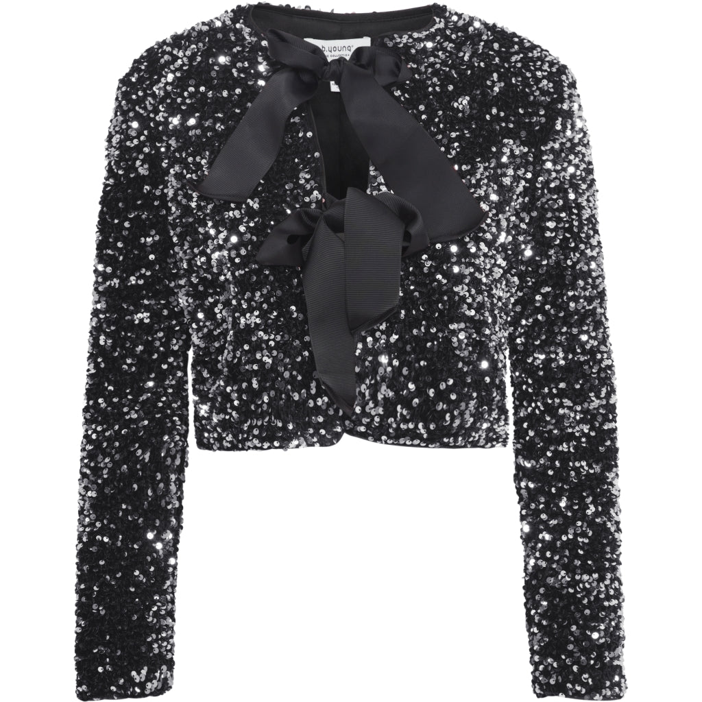 B.YOUNG Festbluse med Pailletter – Sølv Mix til Festlige Anledninger!