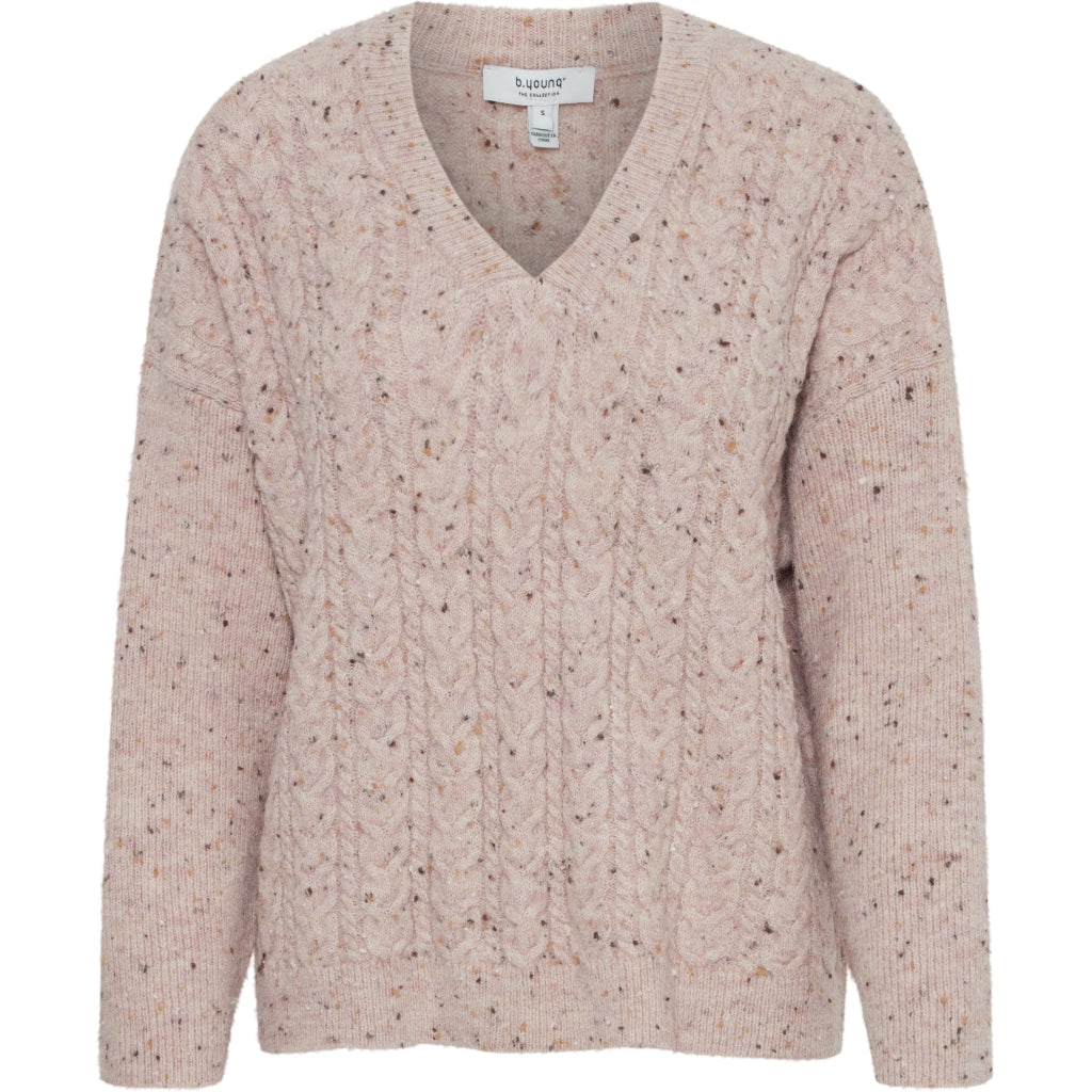 B.YOUNG striktrøje BYNATA – Pale Mauve Melange på udsalg!