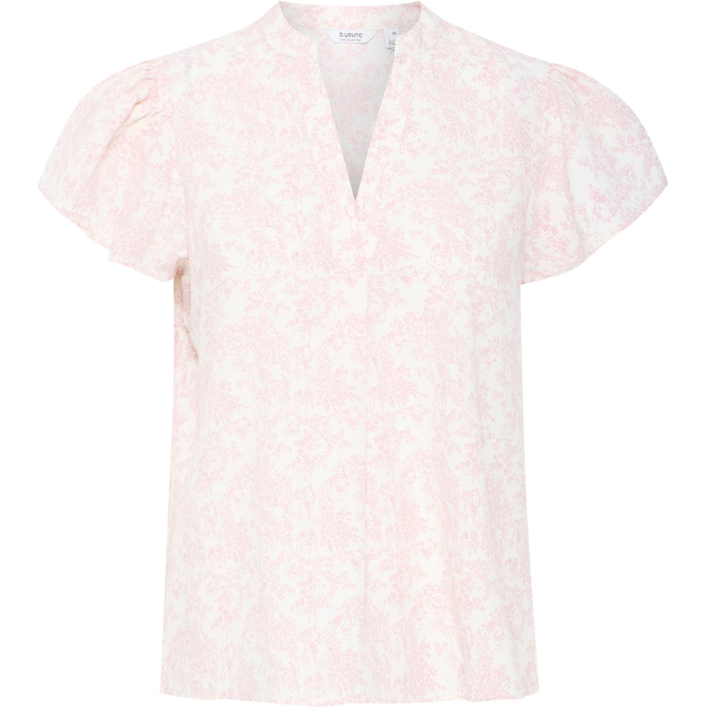 B.Young bluse med pufærmer – Elegant forårslook på udsalg