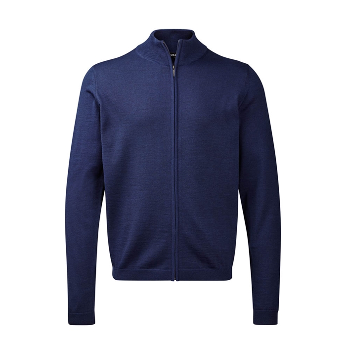 Belika Lynlås Cardigan i Mørkeblå Melange – Stilfuld Elegance!