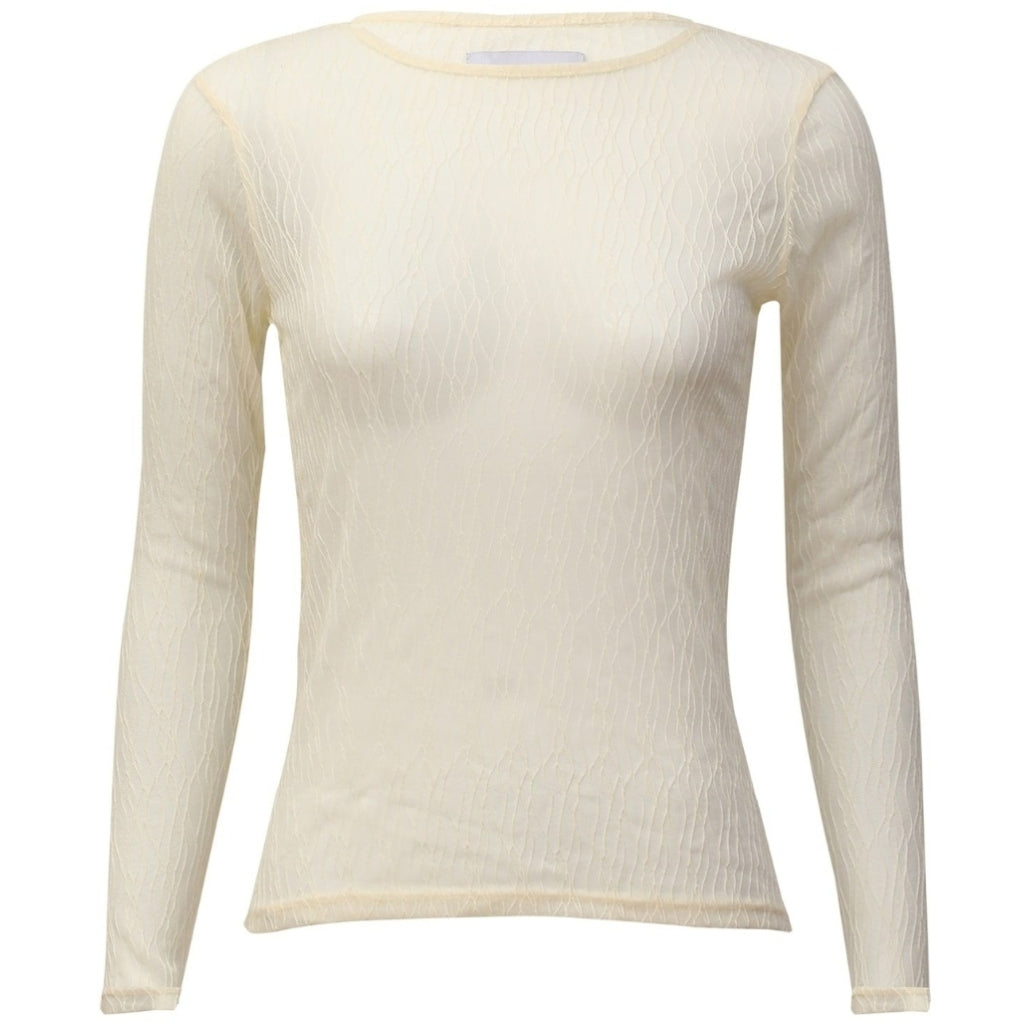 Elegant Liberté meshbluse 21345 – CREME LINES til lag-på-lag