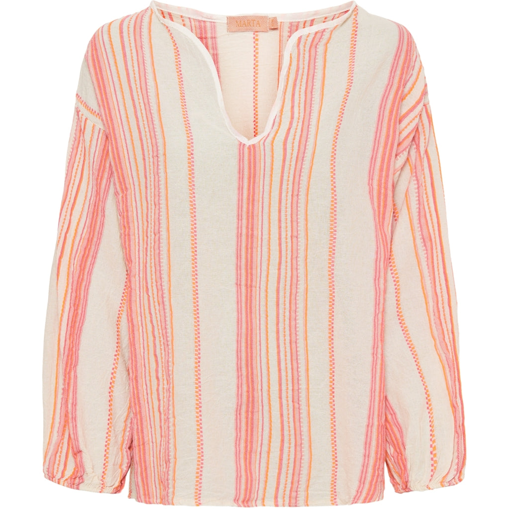 Marta du Château bluse – Sommerlig orange/fuchsia til kvinder