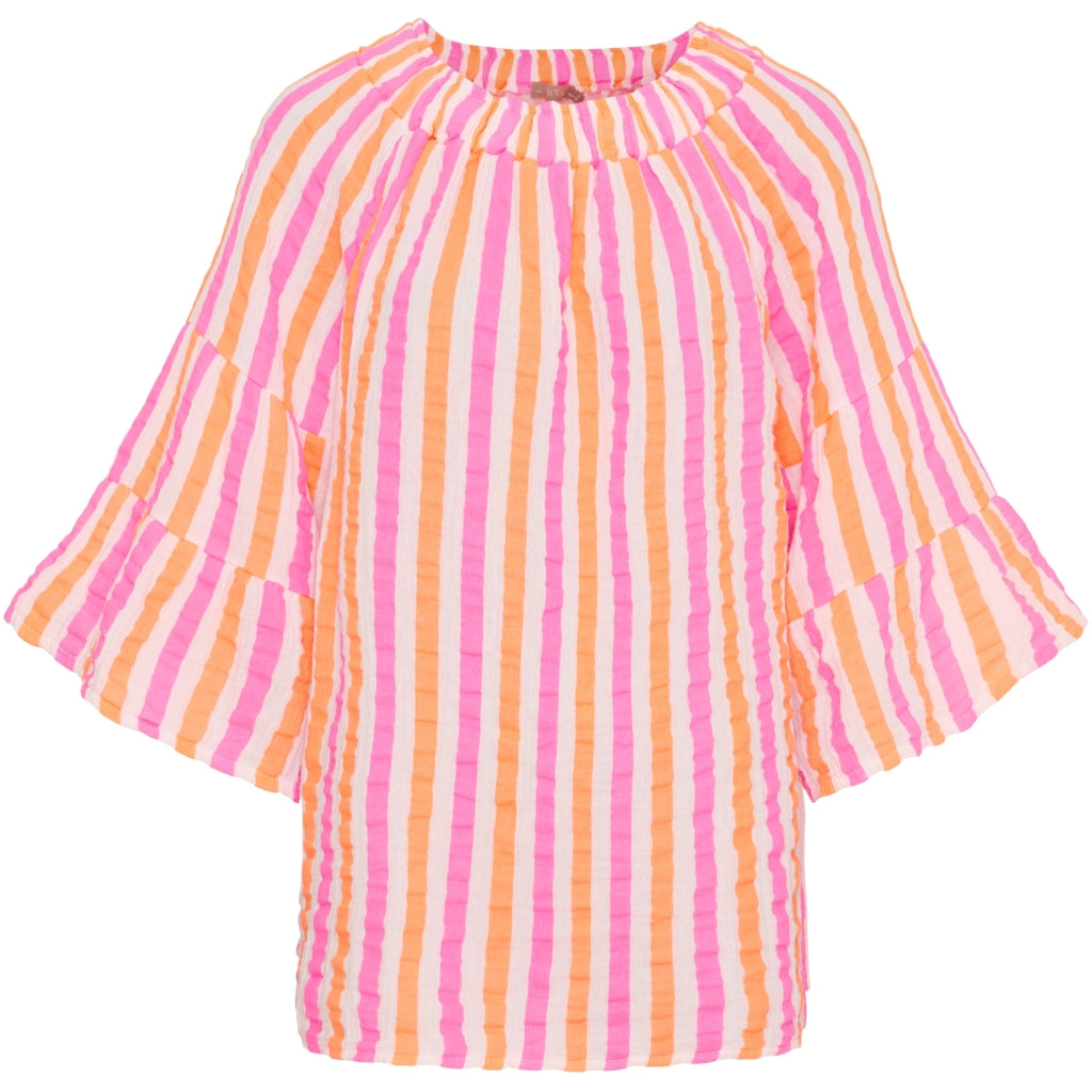 Marta du Chateau damebluse MdcPutte 7316 – Orange/Fuxia Stripe