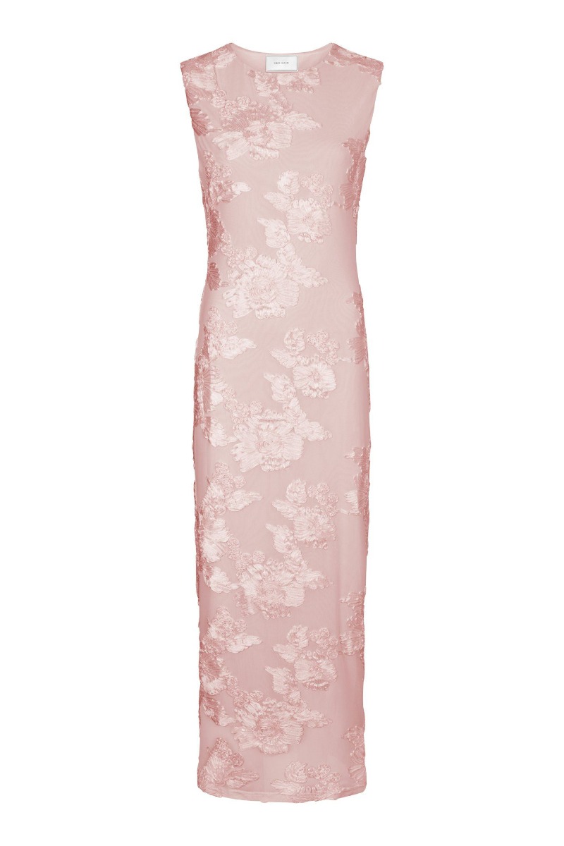 Neo Noir - Kjole - Tiranna Big Flower Mesh Dress - Light pink