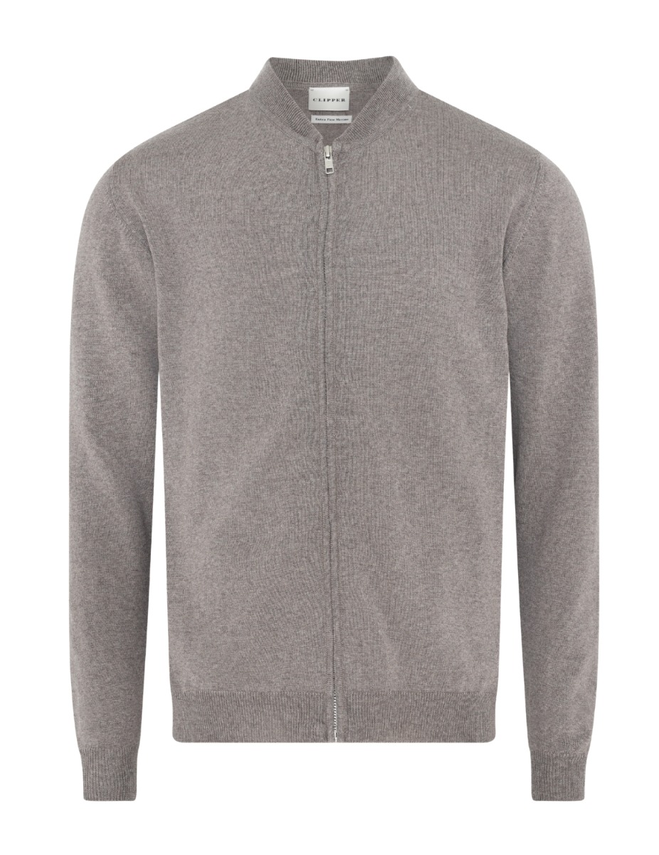 Clipper Turin Cardigan Bomber i varm sandmelange - must-have!