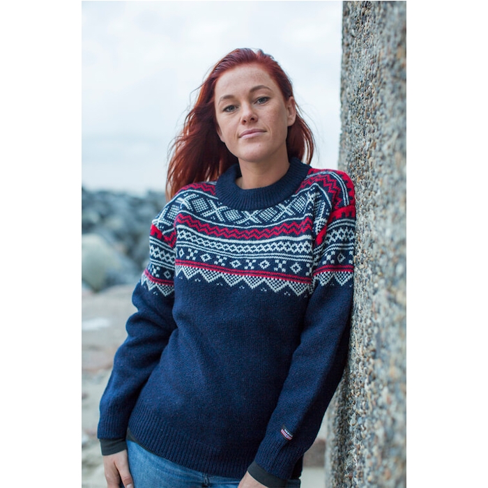 Elegant Norsk Uldsweater med Lynlås – Skandinavisk Stil