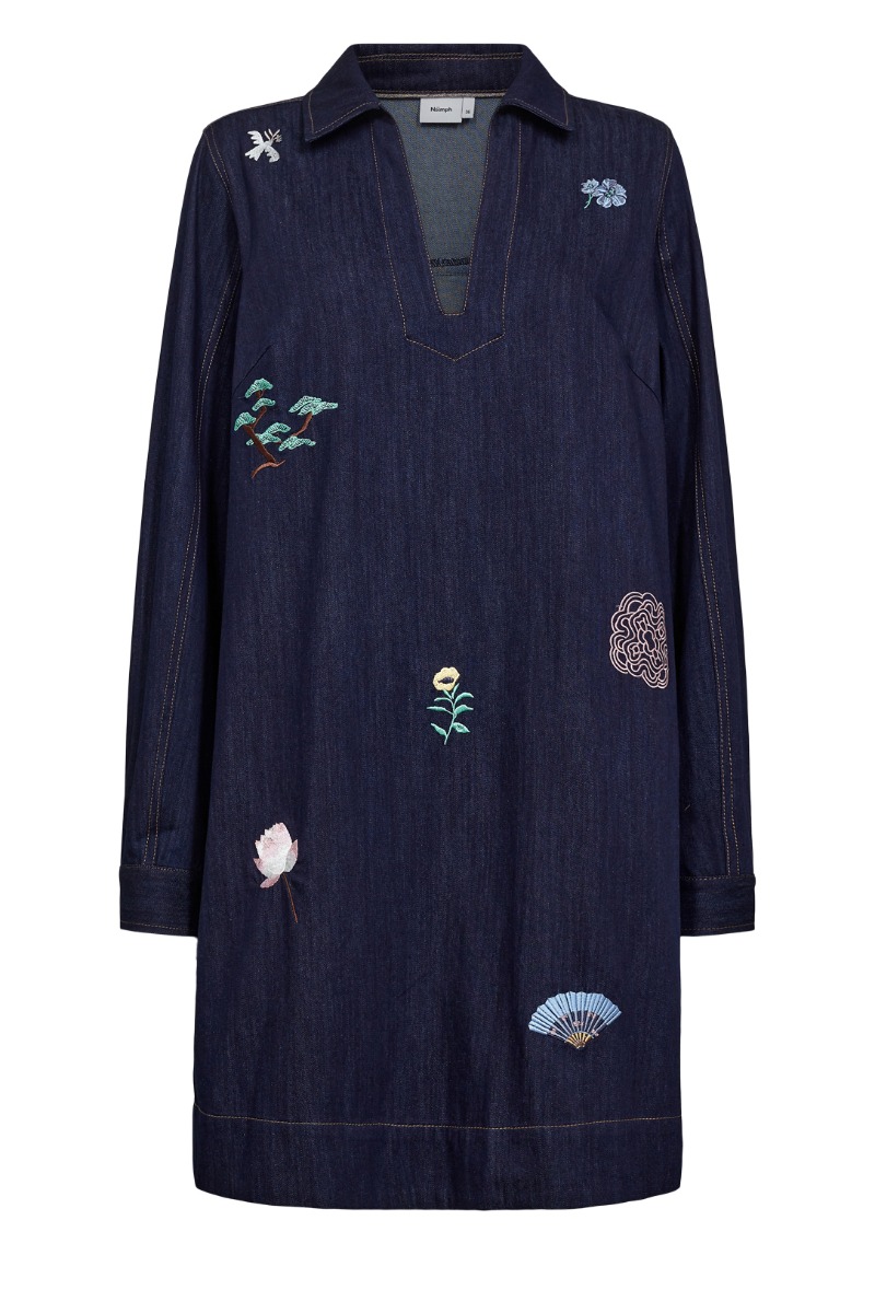 Nümph - Kjole - Chiku Dress - Dark Blue Denim (Levering slut august)