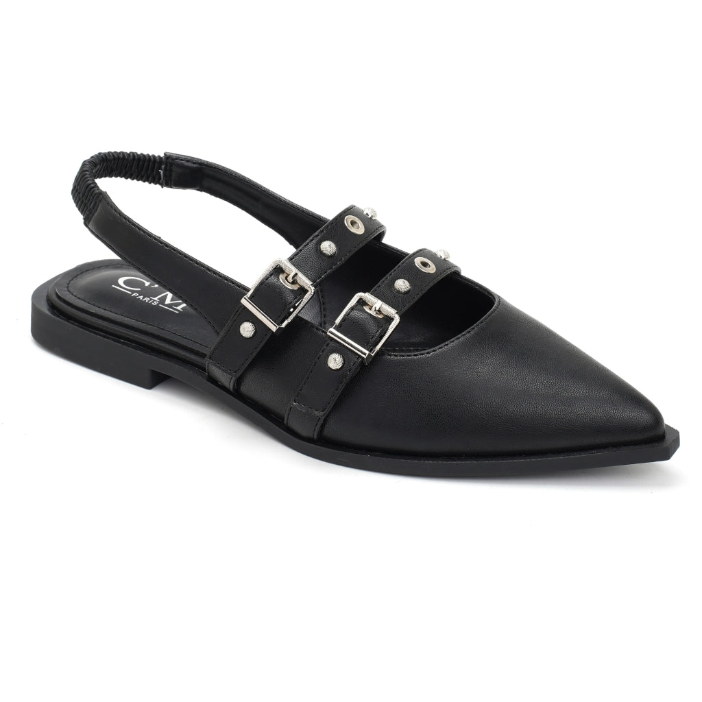 Amelia slingback ballerinaer 8316 – Sort tilbud!
