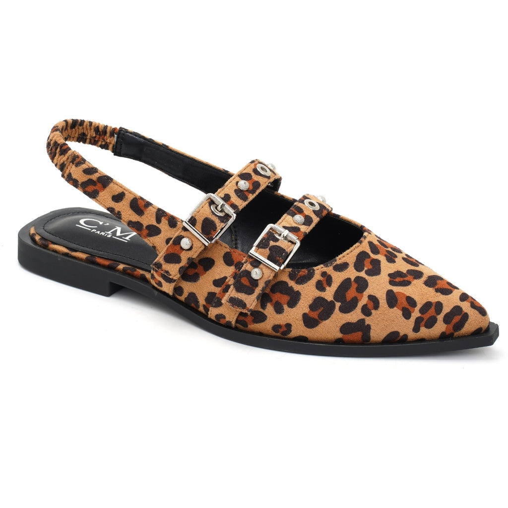 Amelia Slingback Ballerinaer 8316 – Leopardtilbud!