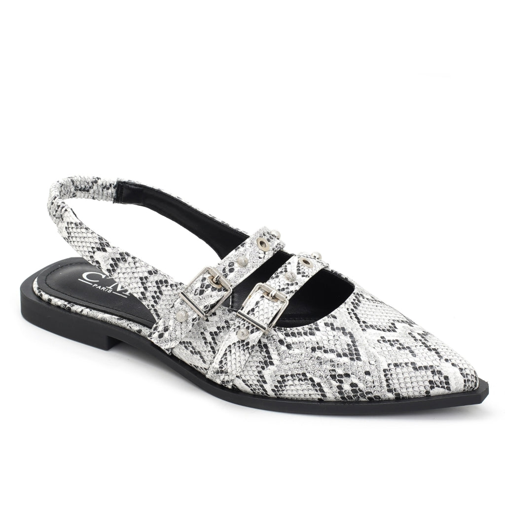 Amelia Slingback Ballerinaer med Slangeprint – Fantastisk Tilbud!
