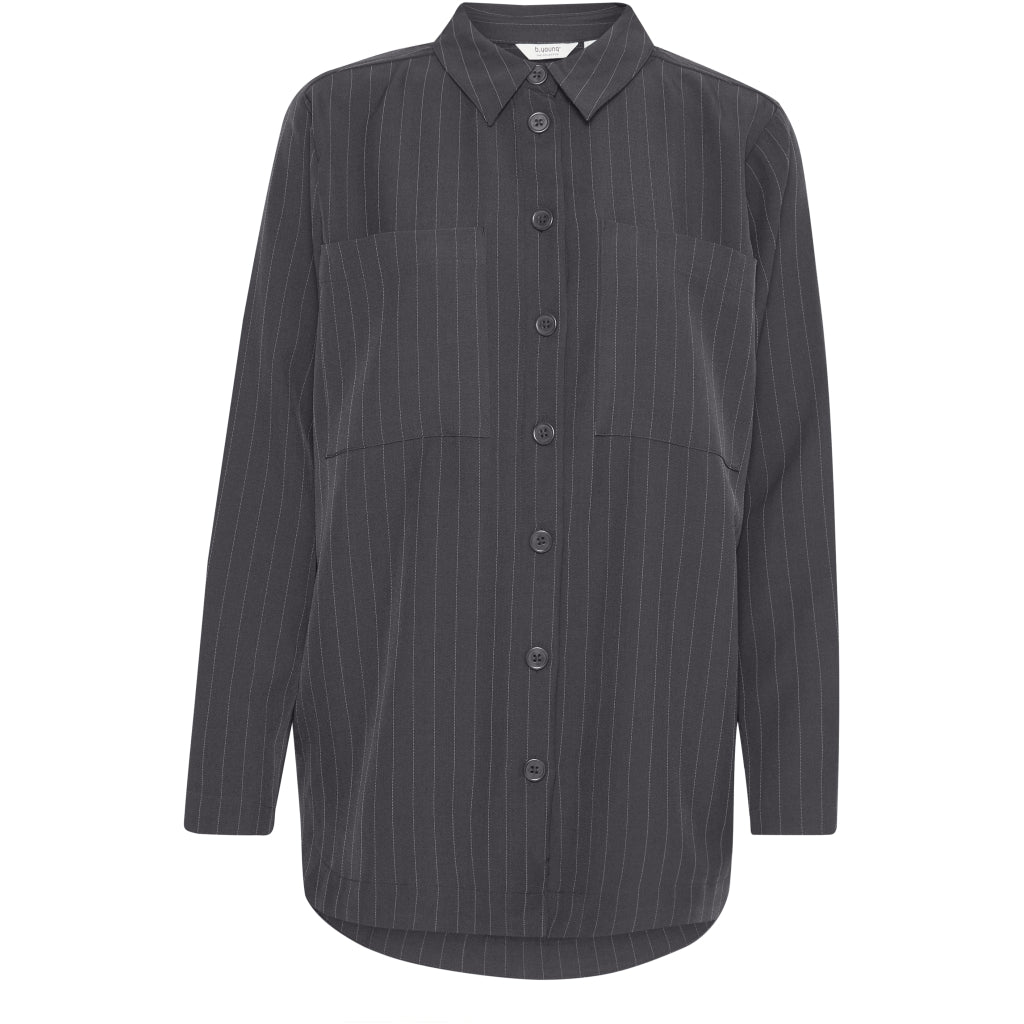 B.YOUNG dame skjorte i mørkegrå med pinstripes – Must-have!