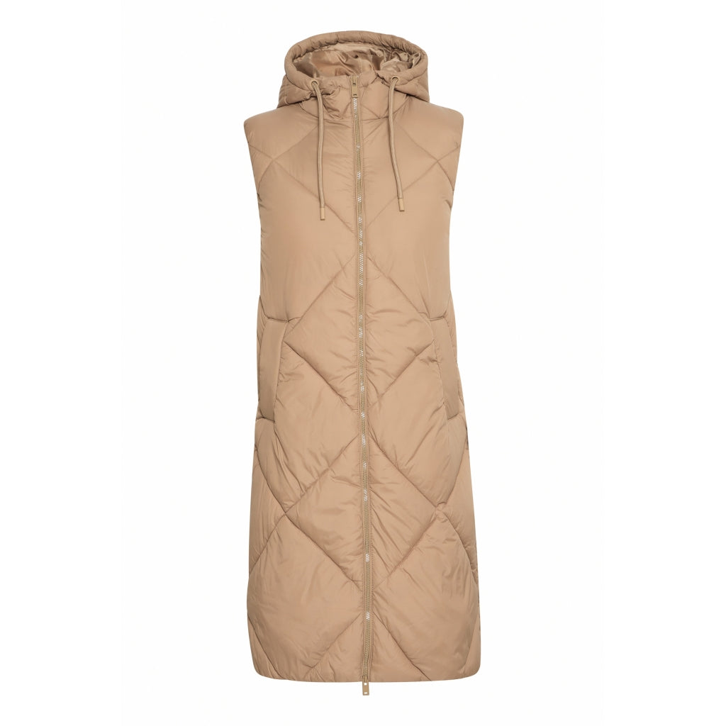 B.YOUNG Dame Vest BYBOMINA – Elegant Lang i Sepia Tint