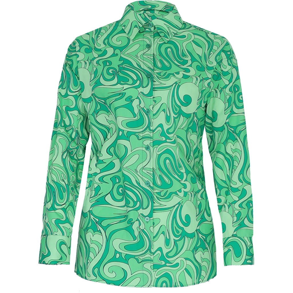 Barbara Kristoffersen bluse i portobello grøn – udsalg!