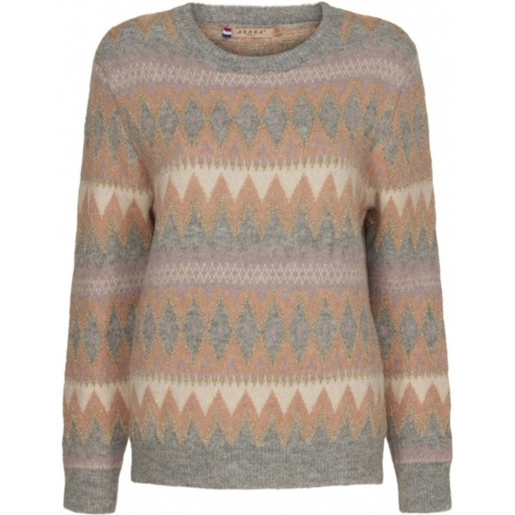 Dame sweater AT5508 – Grå med Lurex Detaljer på udsalg!