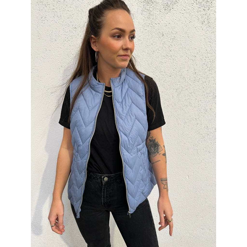Fransa kviltet vest til kvinder – Stilfuld og funktionel!
