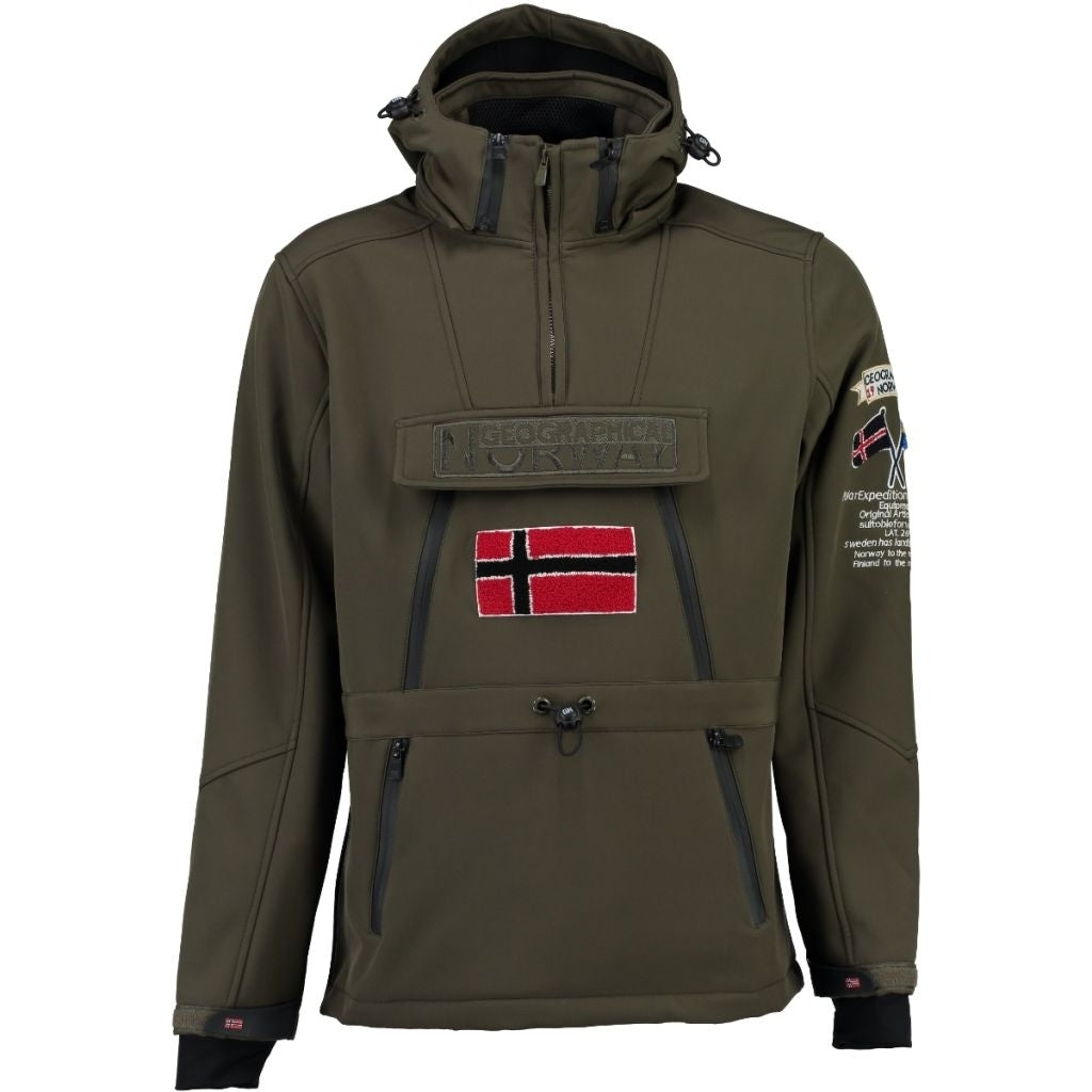 Geographical Norway Herre Softshell Anorak – Khaki Udsalg