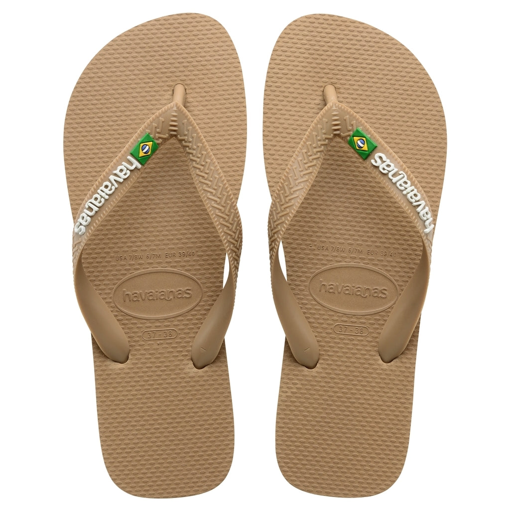 Havaianas Unisex Slippers med Brasilien Logo – Rose Gold