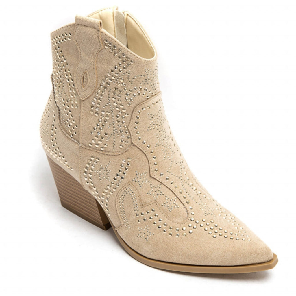 Beige cowboystøvler til kvinder – Udsalg! Elegant og komfortabel.