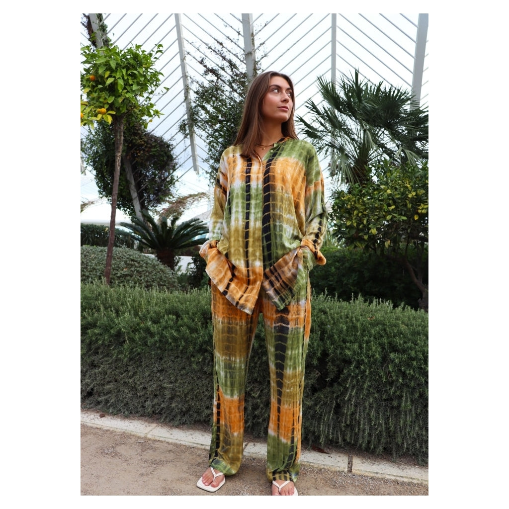 Liberté FREJA Bukser – Army Brown Tie Dye til kvinder