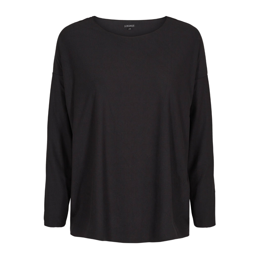 Liberté ALMA – Elegant sort bluse med lange ærmer på udsalg