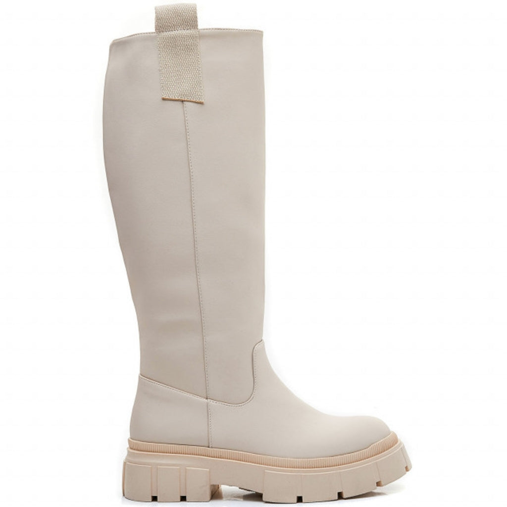 Beige Chunky Støvler til Fest og Hverdag – Liya 7791