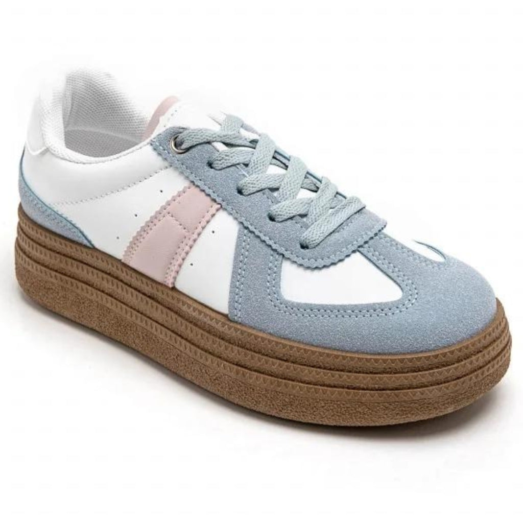 Loa Dame Sneakers 7590 – Stilfulde Blå Plateau Sneakers