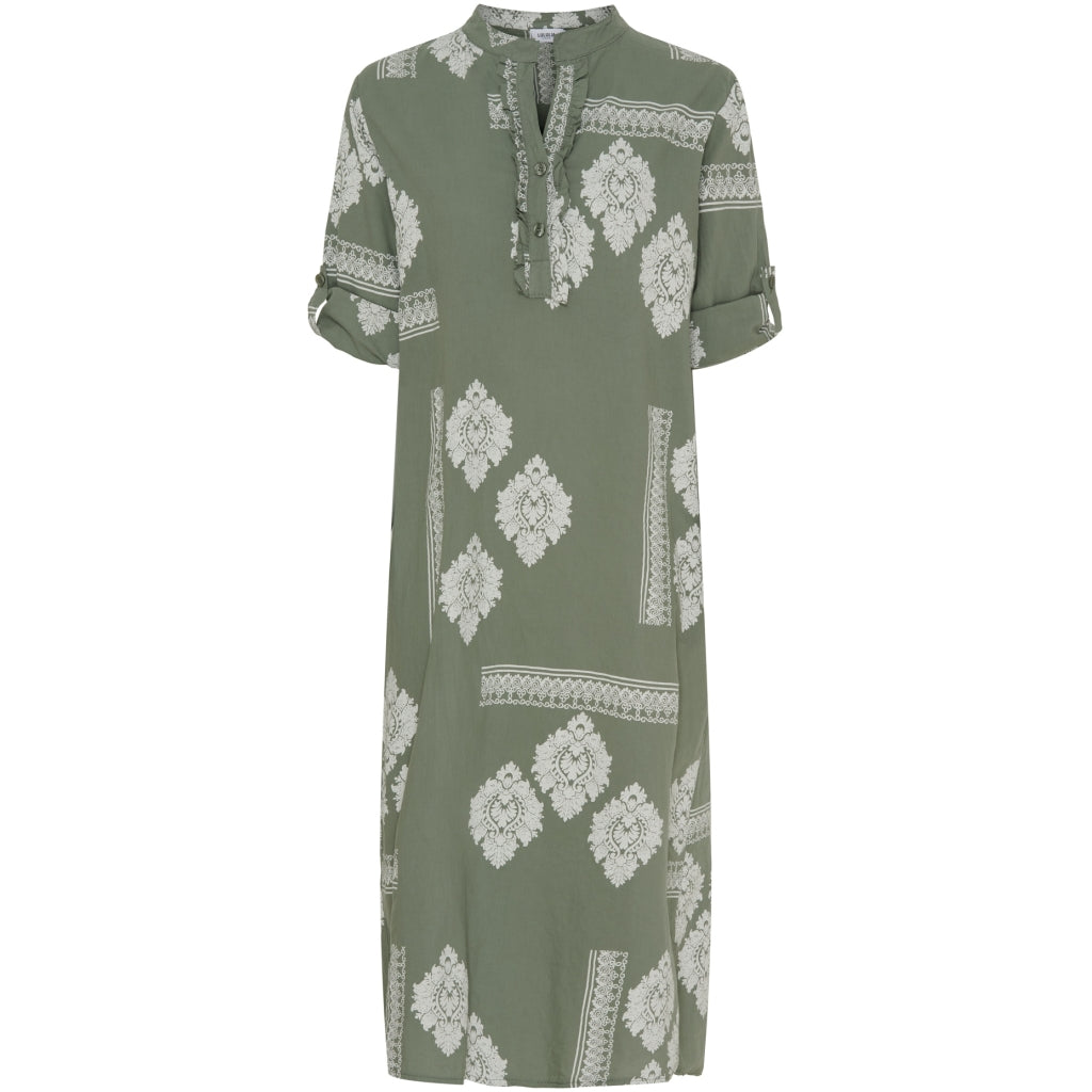 Lululia Kjole LuEva 94198 – Militær/Beige Tilbud!