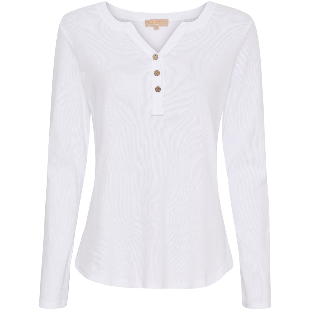 Elegant hvid langærmet T-shirt til kvinder – Udsalg!