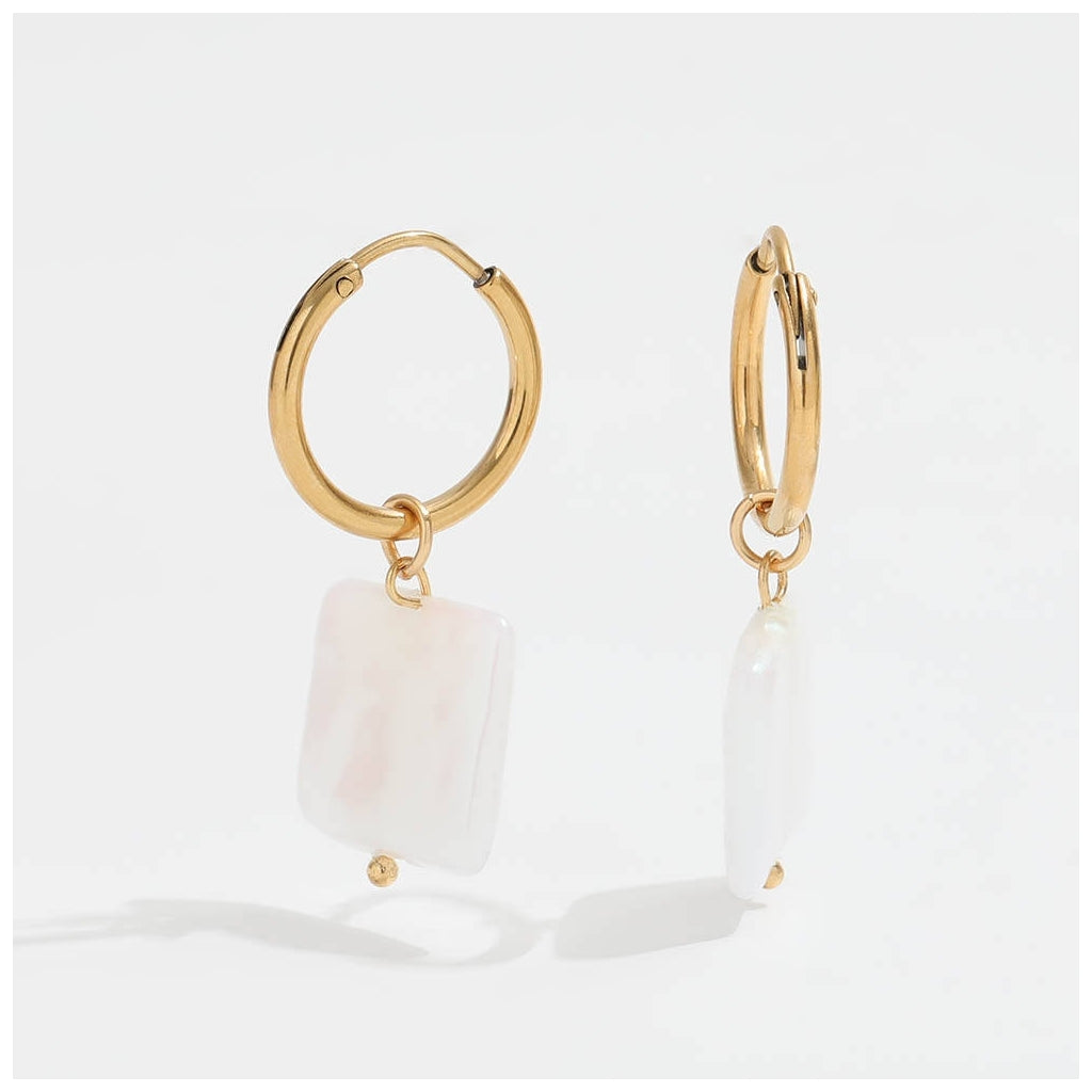 Muun Studios Perl Pendant Øreringe – Elegante Guldøreringe