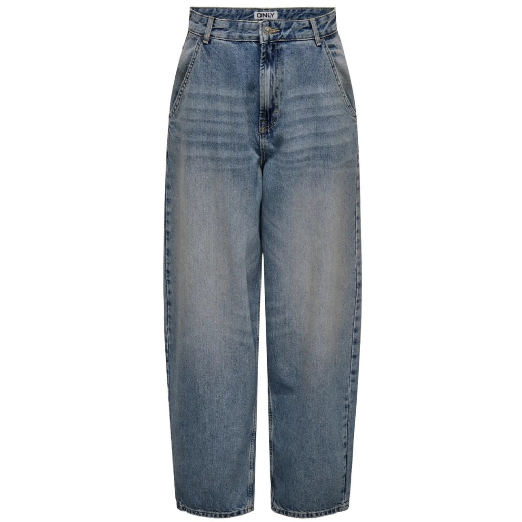 ONLGIA Mid Loose Baggy Jeans - Mellemblå Denim