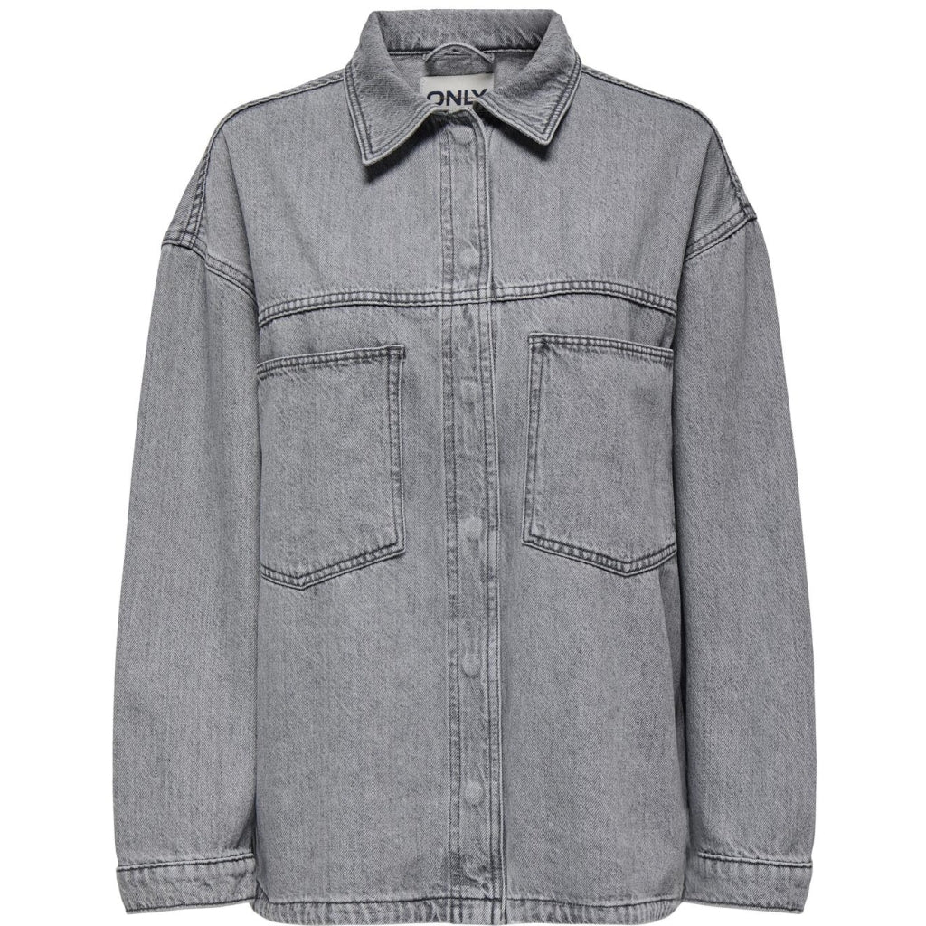 Bæredygtig grå denimskjorte fra ONLY - Stilfuld opgradering!
