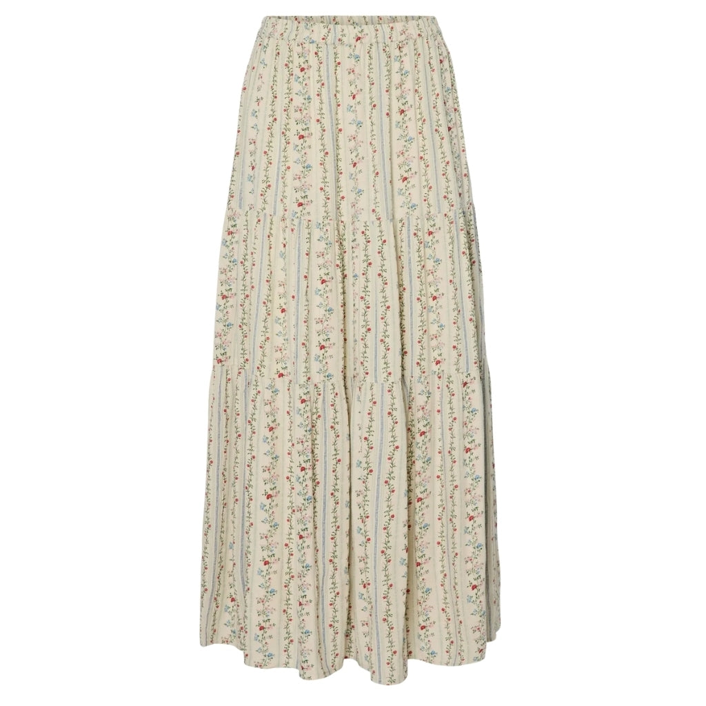 Elegant blomsterprint nederdel fra PIECES - PCTAITLYN