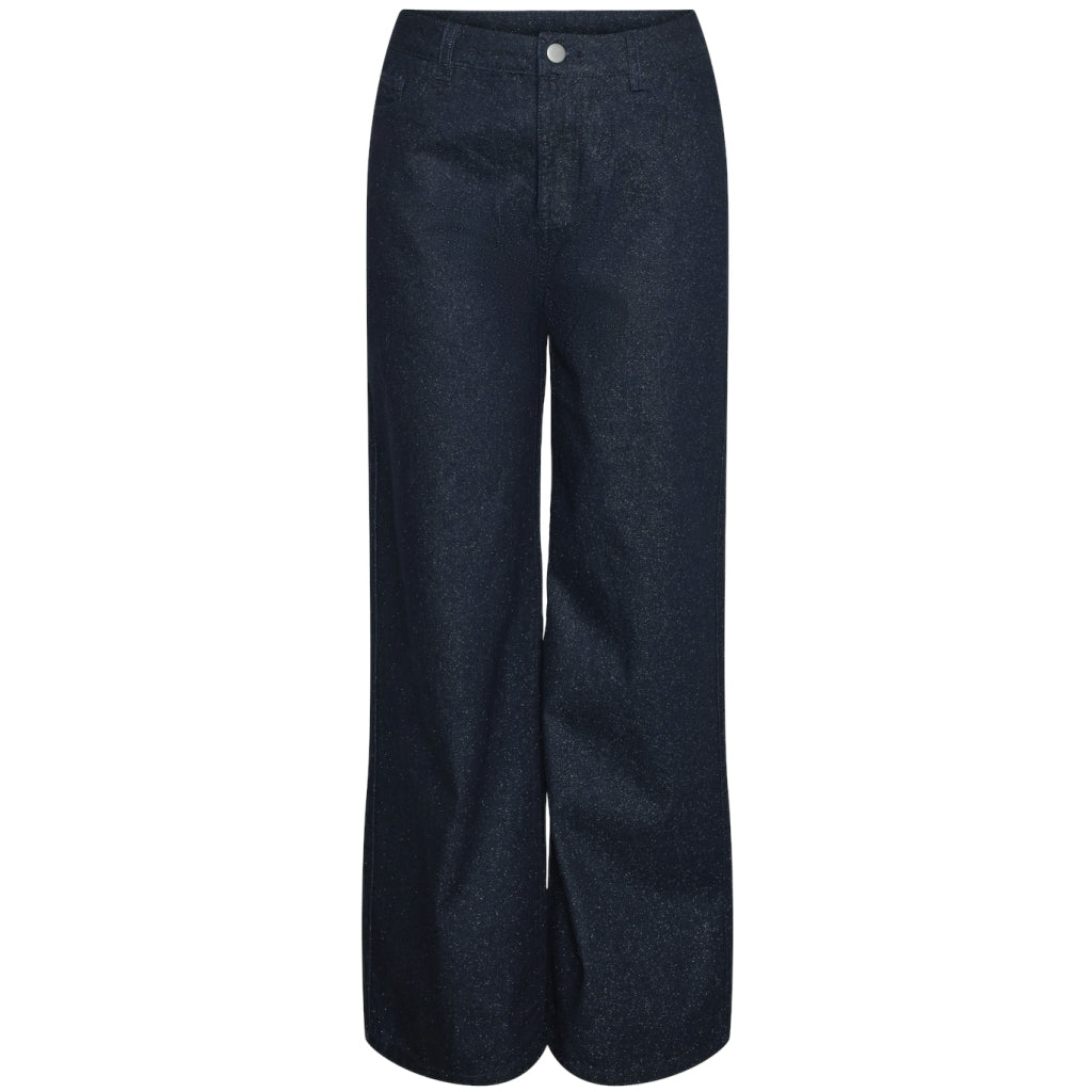 Mørkeblå glitterjeans – Elegant stil til enhver lejlighed