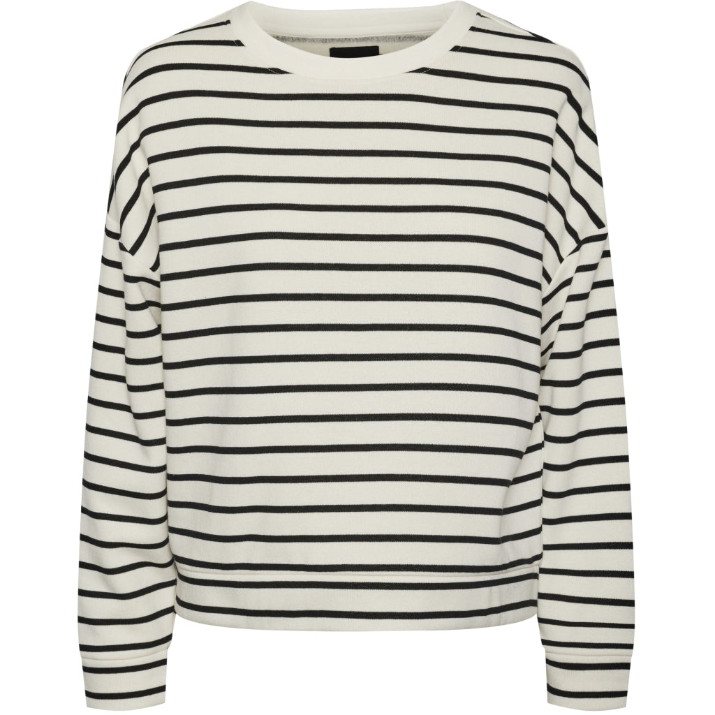 Elegant PIECES sweatshirt PCCHILLI - Cloud Dancer Black