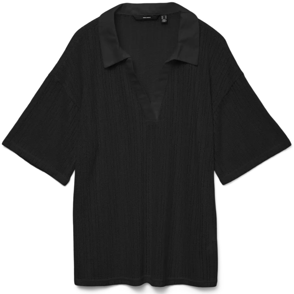 Elegant Sort VERO MODA VMCAILEY Polo Top - Must-have til Hverdagen