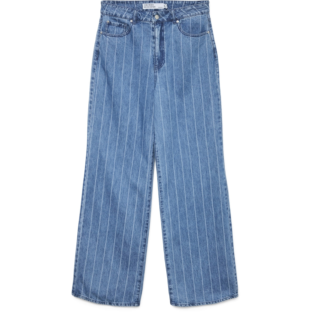 VERO MODA VMKATHY Damejeans – Mørkeblå Denimstriber Tilbud!