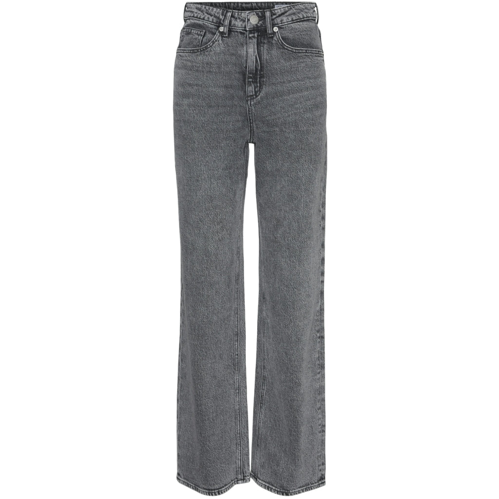 Trendy grå høj talje jeans til kvinder – VERO MODA tilbud!