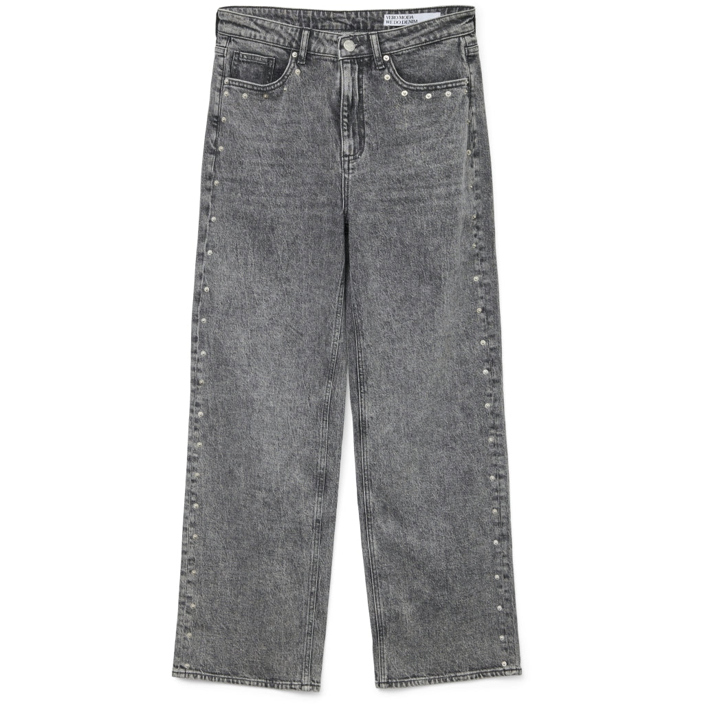 VERO MODA VMTESSA damejeans med nitter – Grå denimstil