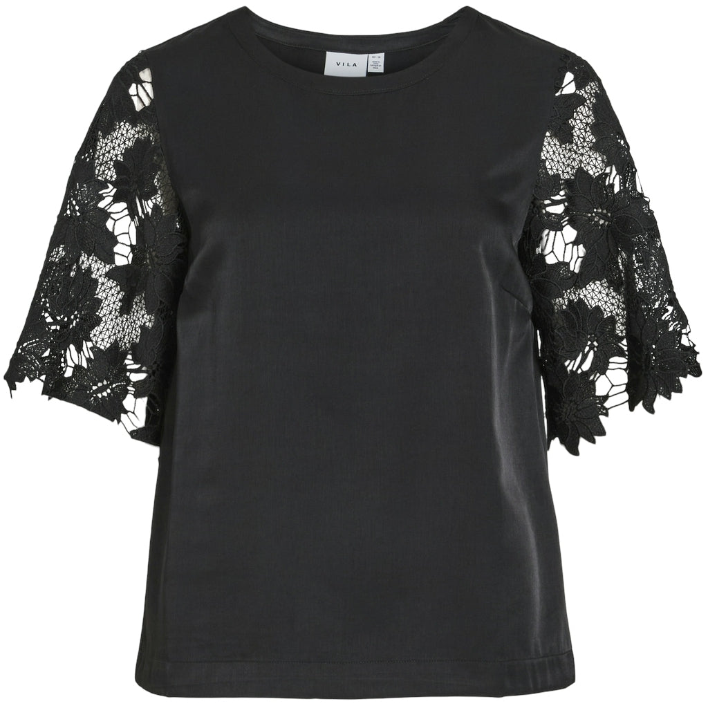 Elegant sort blonde top fra VILA – Tidløs skønhed!